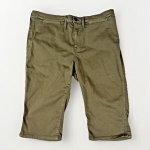 Madwell Shorts Womens 32 Olive Green‎ Stretch Twill Mid Rise Casual Chino
